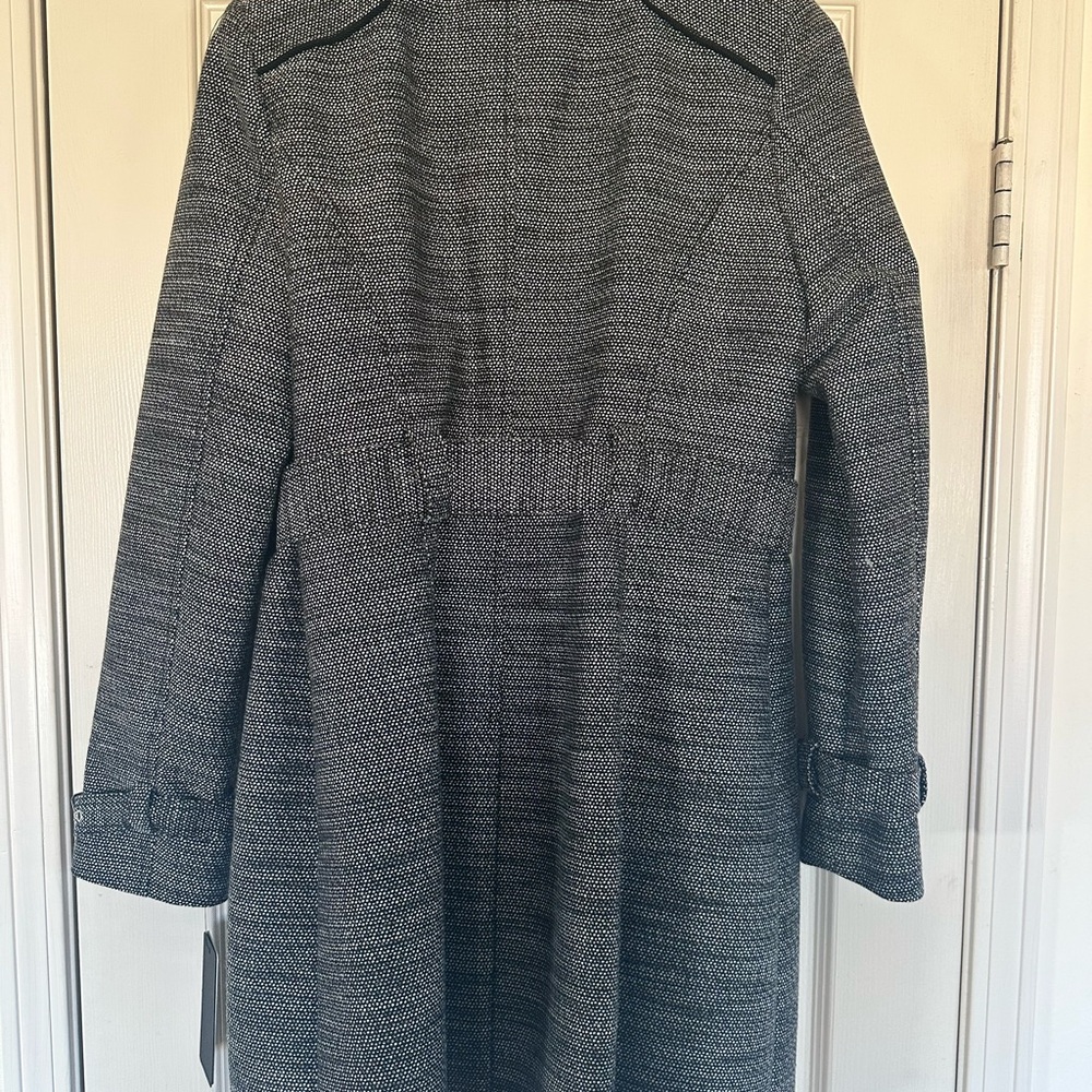 GUESS Women's Black Gray Double-Breasted Coat Water Resistant Large - Picture 8 of 10